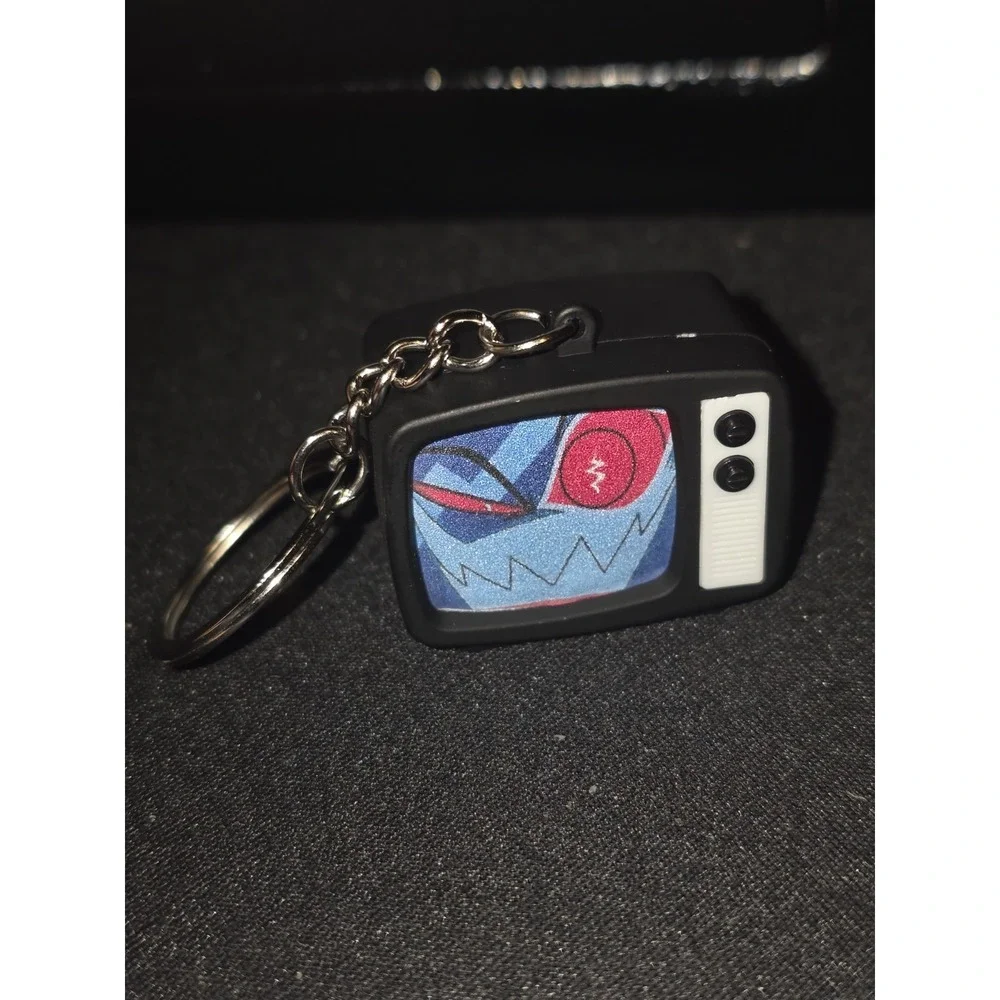 Hazbin Hotel Vox Keychain With Light and Static Sound Clip Electronic Toy Charm
